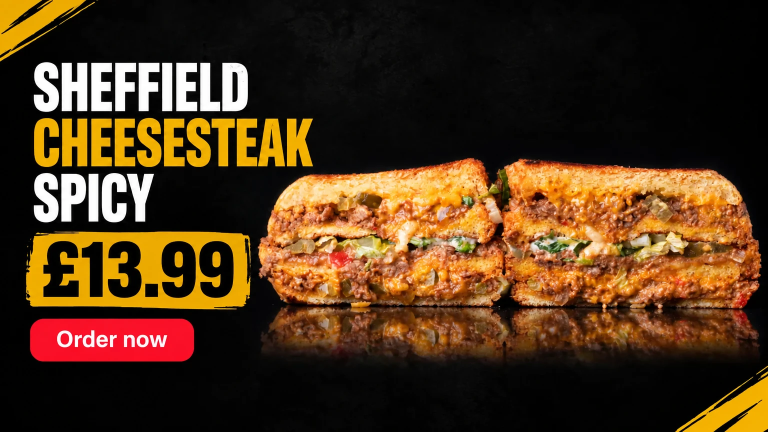 Sheffield Cheesesteak Spicy, £13.99. Order now.